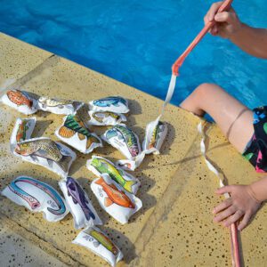 "juguetes didácticos de tela sustentables - juguetes primera infancia - animales argentinos - juego pasa pescar - juguetes para el agua"